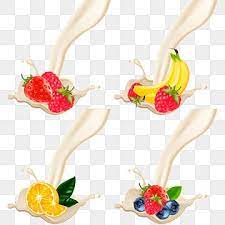 A Splash Of Milk Or Yoghurt With Fruit Milk Yogurt Splash Png And Vector With Transparent Background For Free Download Yoghurt Milk Fruit