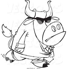 Here you can explore hq pbr bull riding transparent illustrations, icons and clipart with filter setting like size, type, color etc. Vector Of A Cartoon Security Bull Outlined Coloring Page By Toonaday 22218