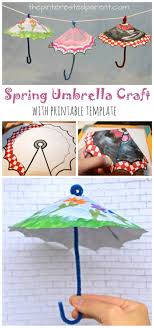 Spring Umbrella Craft With Printable The Pinterested Parent In 2020 Umbrella Craft April Crafts Spring Crafts For Kids