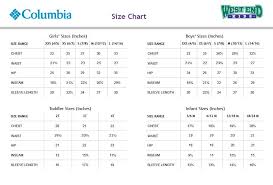 60 Scientific Columbia Youth Jacket Size Chart