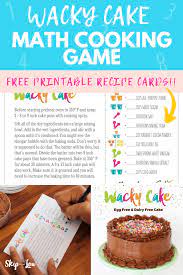 Wacky Cake Math Cooking Game Recipe Wacky Cake Wacky Cake Recipe Printable Recipe Cards