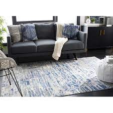 Muro Abstract Ivory Blue Area Rug Grey Couch Living Room Living Room Grey Dark Grey Couch Living Room