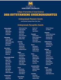 Undergraduate Research Awards Undergraduate Recognition Awards