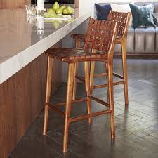 Woven Leather Stool Wisteria Woven Bar Stools Leather Stool Leather Counter Stools