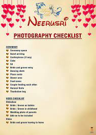 Wedding Photography Checklist Neerusri Wedding Photography Checklist Wedding Social Ceremony Spaces