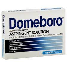 Contains hydrocortisone to reduce inflammation and itching. Domeboro Aluminum Acetate Astringent Solution Powder Packets Shop Domeboro Aluminum Acetate Astringent Solution Powder Packets Shop Domeboro Aluminum Acetate Astringent Solution Powder Packets Shop Domeboro Aluminum Acetate Astringent Solution