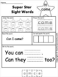 Children use pictures to connect with their prior knowledge and make meaning of the. Free Sight Word Worksheet Come Free4classrooms
