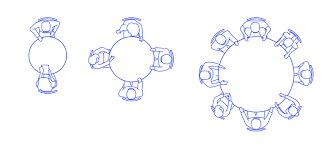 Circle Round Table Sizes Dimensions Drawings