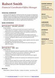 The job duties of finance coordinator include preparing of tax records and maintaining them as per the norms of financial assistance program fap. Financial Coordinator Resume Samples Qwikresume