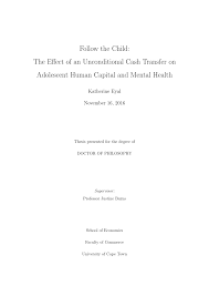 Pdf Follow The Child The Effect Of An Unconditional Cash Transfer On Adolescent Human Capital And Mental Health Pdf