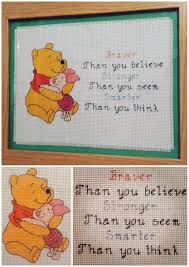I have one with christopher robin and pooh hugging saying: A Birthday Gift For A Pooh Bear Loving Friend Winniethepooh Piglet Poohbear Pooh Christopherrobin Braverthanyoubelieve Strongerthanyouseem Lebensmittel