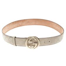 Shop eclectic belts by alessandro michele. Gucci Beige Guccissima Leather Interlocking Gg Buckle Belt 95 Cm Gucci Tlc