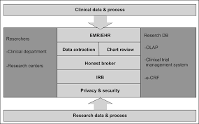 a diagram of an ideal clinical research data warehouse emr