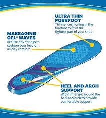 Scholl's cf120 custom fit orthotic insole (pair). Dr Scholl S Ultra Thin Insoles Massaging Gel Insoles 30 Thinner In The Toe For Comfort In Dress Shoes For Men S 8 13 Also Available For Women S 6 10 Amazon Ae