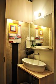 Inia® wading pool® glass vessel bathroom sink in opaque dusk. 75 Beautiful Mid Century Modern Powder Room With Beige Countertops Pictures Ideas June 2021 Houzz