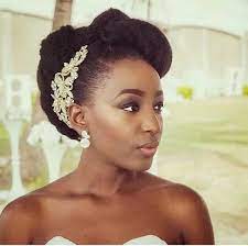 Wedding Hairstyle For Black Women Love Story Gorgeous Bride With Lovely Wedding Dress Natural Wedding Hairstyles Natural Hair Wedding Black Brides Hairstyles