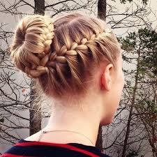 Simply, part your hair down the middle into two equal sections and braid them both, flip them up over the top of your head and pin them to create the crown. Hair To Try Braided Bun Hairstyles Pretty Designs