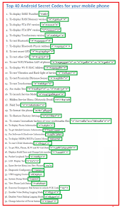 Top 40 Android Secret Codes For Your Mobile Phone Android Secret Codes Android Codes Phone Codes