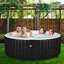 Reve family inflatable hot tub portable spa jacuzzi 4 persons home holiday. Goplus Portable Inflatable Bubble Massage Spa Hot Tub 4 Person Relaxing Outdoor Walmart Canada