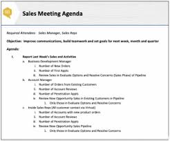 We've filled them in to give you a better sense of how the the best agenda for a meeting is often a simple one. 4 Keys To Successful Sales Management Meetings