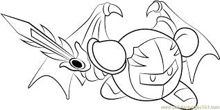 Kirby and meta knight are in love. Meta Knight Coloring Page For Kids Free Kirby Printable Coloring Pages Online For Kids Coloringpages101 Com Coloring Pages For Kids