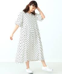 セール Carolina Glaser 麻ドット ワンピース ワンピース ワンピース Carolina Glaser カロリナ Carolina グレイサー のファッション