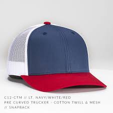 C12 Ctm Pre Curved Trucker Hat Cotton Twill Mesh Custom Snapback Captuer Headwear