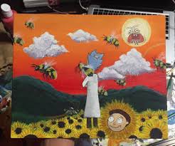 Rick And Morty And Tyler The Creator Album Art Crossover Visit Http Www Omnipopmag Com Main For More Omnipop Omni Art Hippie Painting Small Canvas Art