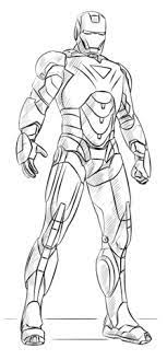 Draw guidelines for his head and body and lines to define the places for his shoulders, chest and waist. Iron Man Coloring Page Free Printable Coloring Pages Iron Man Art Drawing Superheroes Iron Man Drawing