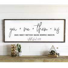 You Me Them Us Wall Wood Sign Personalized Wall Decor Etsy Personalized Wall Decor Home Decor Signs Family Wall Decor