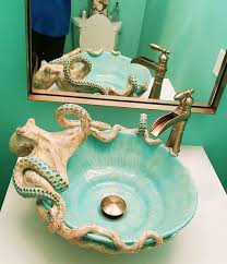 Amazon com charmhome sail boat waves and octopus shower curtain. Pin On Coastal Bathrooms Decor Design Ideas