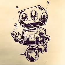 1000 Pictures About Easy Drawings On Pinterest Simple Drawings Robots Art Illustration Robots Drawing Vintage Robot Art