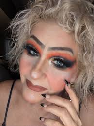 Fall makeup look with various products