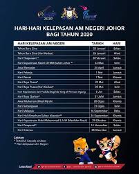 Untuk maklumat lebih terperinci sila layari www.kabinet.gov.my. Kalendar Johor 2020 Adminbunga Ubijaga News Batu Pahat Facebook