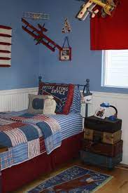 15 cool airplane themed bedroom ideas for boys rilane. I Love The Luggage As A Nightstand Doing This For Kobens Airplane Room Already Have His Hanging Pl Big Boy Bedrooms Airplane Bedroom Theme Airplane Boys Room