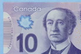 Paper Notes from Canada. Dollar. Different Amounts of Bills. Full Frame of  Bills Spread