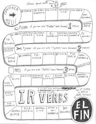 ir verbs game board spanish verb conjugation translation no