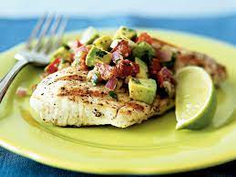 Grilled Mahi Mahi With Avocado-Chile Salsa Recipe | Myrecipes