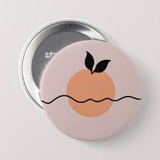 Floating Peach Badge Button Badge Peach Buttons Pins