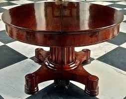 Infinity luxurious 9pc italian mappa burl inlay mahogany & gold leaf 8ft dining room table w/ 8 chairs dining room set. Period Boston Classical Mahogany Expandable Round Dining Table By Briggs At 1stdibs