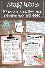 Music Worksheets Staff Wars Music Spelling Bee No Prep Space Themed Pages In 2020 Music Worksheets Music Lessons For Kids Teaching Music