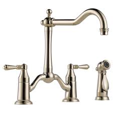 Cool kitchens kitchen collection kitchen photos kitchen faucet kitchen brizo kitchen sink faucets kitchen design pictures faucet parts. Tresa Two Handle Bridge Kitchen Faucet With Spray