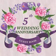 New year, wedding or anniversary background of two elegant flutes of champagne with swirling light and twirled party. Amazon Com 5th Wedding Anniversary Guest Book Celebrating Massage Log Keepsake Notebook Diary Of Happy Marriage Memories For Family And Friend To Write In With Messages Good Wishes And Comments Square Side