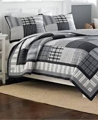 Closeout Nautica Gunston Quilt Collection 100 Cotton Reviews Bedding Collections Bed Bath Macy S White Quilt Black And White Quilts Twin Quilt