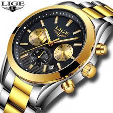 Lige Watch Mens Military Waterproof Top Brand Watches Stainless Steel Quartz Clock Man Full Steel Wrist Luxury Watches For Men Watches For Men Waterproof Clock