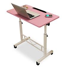 Folding Table Zhirong Mobile Laptop Stand Desk Adjustable Height 65 90cm 4 Casters Color 01 Laptop Stand Desk Adjustable Computer Desk