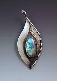 Labradorite Mixed Metal Art Statement Necklace Etsy Mixed Metal Jewelry Metal Clay Jewelry Silver Jewelry
