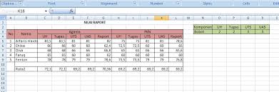 Untuk memudahkan perhitungan, kita bisa menggunakan apliasi perkantoran spreadsheet (excel). Cara Menghitung Nilai Rata Rata Rapor Sma Masnurul