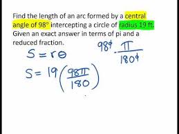 To find the area of the sector, i need the measure of the central angle, which they. Find Arc Length Given Radius And Central Angle In Degrees Youtube