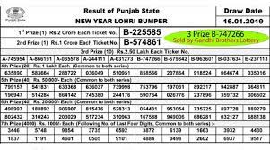 Rakhi bumper punjab lottery result 2020 will be announced by the punjab lottery department. Punjab Lohri Bumper 2019 Lottery Result Declared Ticket B 225585 Gets Rs 2 Crore
